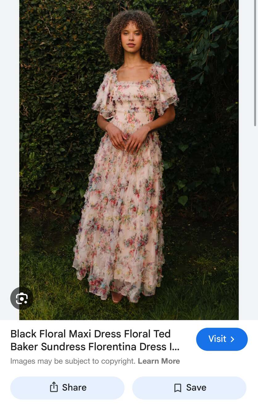 Ivy City Co Florentina Ever Dress maxi tulle cream floral garden party Small - Picture 4 of 11